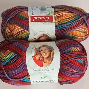 2 Skeins Serenity Garden Yarn -  Deborah Norville, Novelty Yarn, 65g, 185 yds